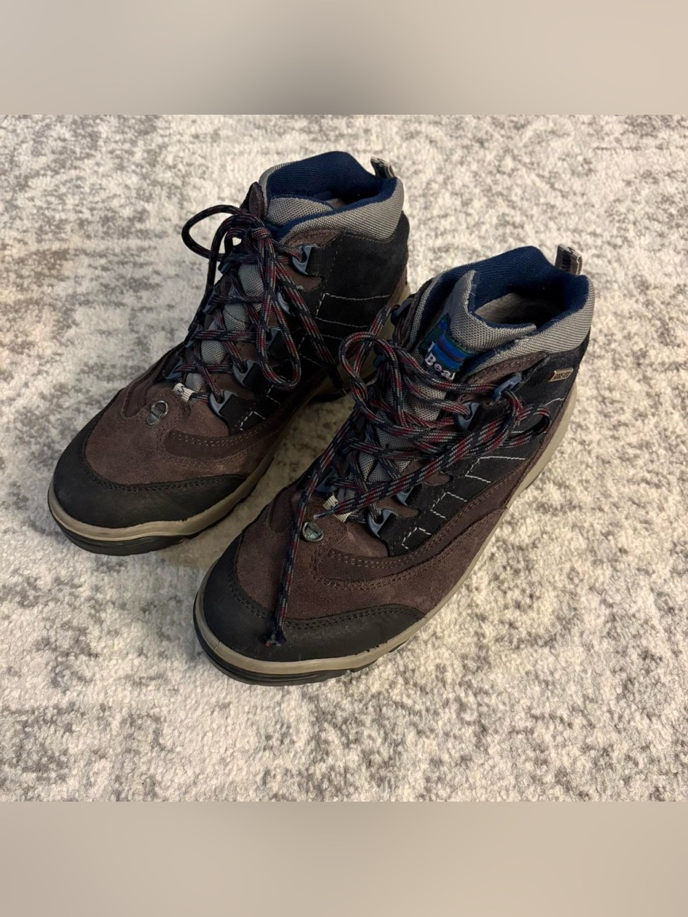 Size 10 Mens LL Bean Gore-Tex Black Grey & Blue Hiking Boots